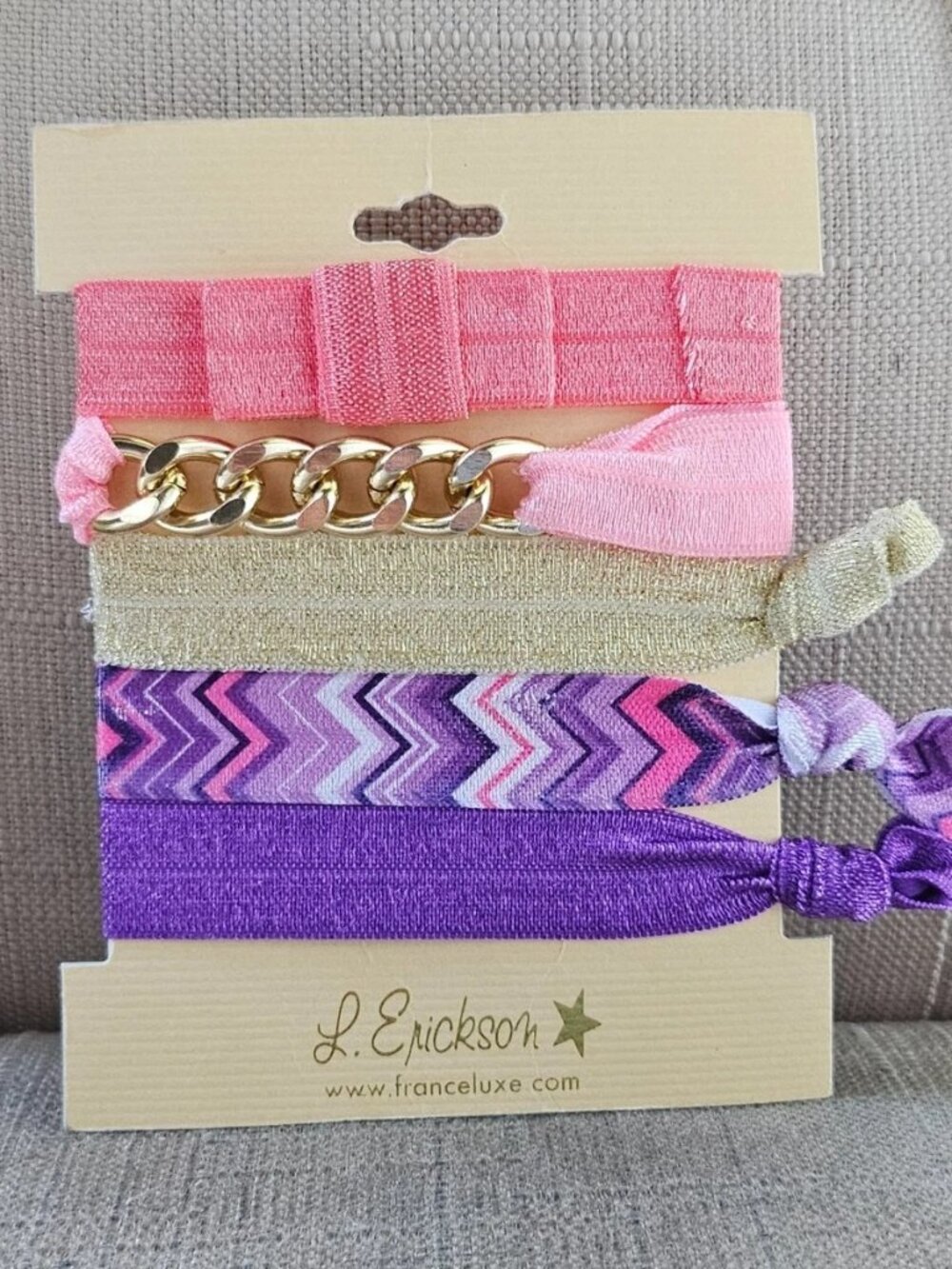 L. Erickson Hair Tie France Luxe Hair Pony Set Of 5
